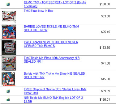 Screen Shot. Click here to view auction lists for Elmo TMX on eBay