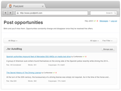 PostJoint Blogger Opps