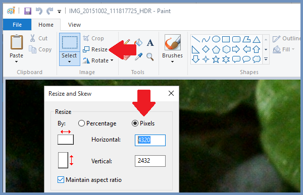 Resize Pictures In Paint