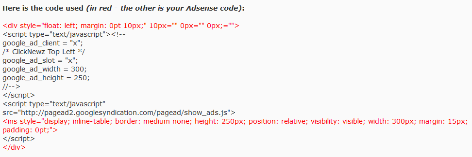 Adsense Code